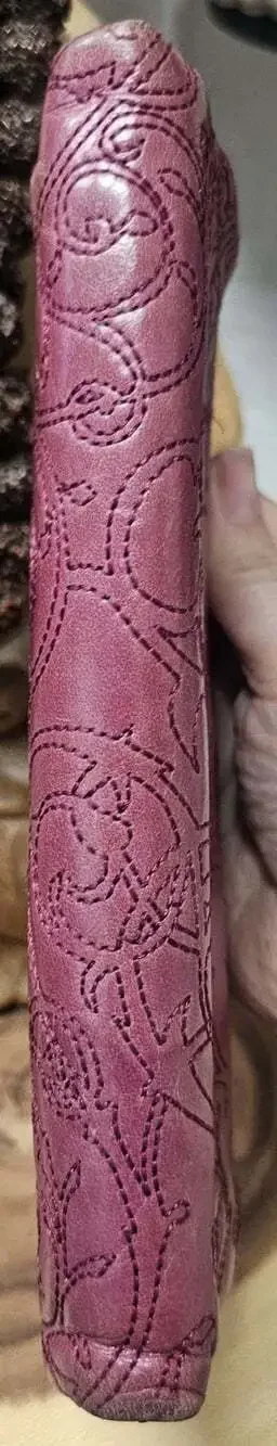 Hobo International Lauren Purple Mulberry Embroidered Leather Clutch Wallet